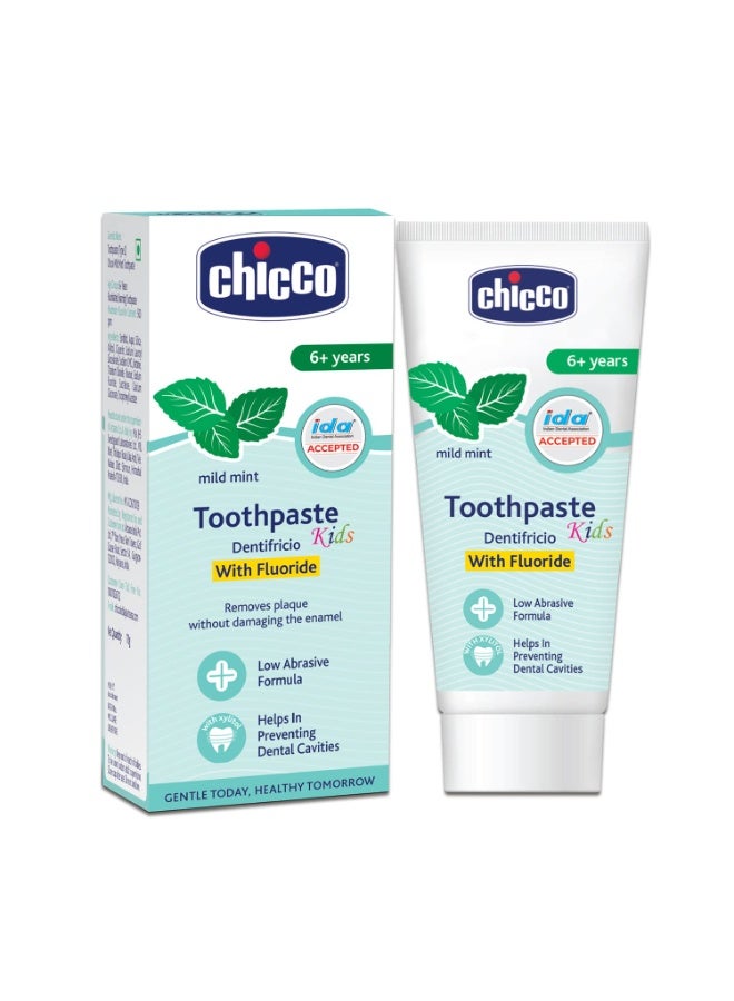 Chicco Toothpaste for Kids, Best for Baby (6+ years), Mild Mint Flavour, 70g | With Fluoride to Remove Plaque | Low Abrasive| Helps Prevent Cavities | IDA Accepted - Image 1